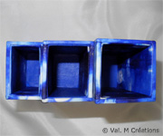Pot à crayons bleu à compartiments "Punaises et trombones"